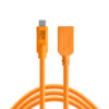 TetherPro USB-C to USB Female Adapter (extender), 15 (4.6m), High-Visibility Orange