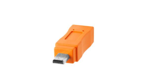 TetherPro USB-C to 2.0 Mini-B 8-Pin, 15ft (4.6m), High-Visibility Orange