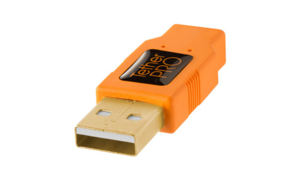 TetherPro USB 2.0 to Mini-B 5-Pin, High-Visibility Orange