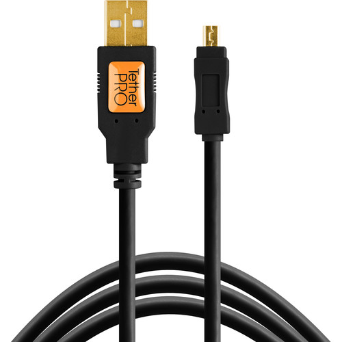 Tether Tools TetherPro USB 2.0 to Mini-B 8-Pin Cable (1', Black)