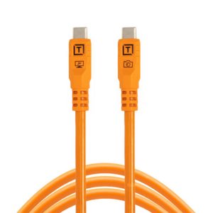 TetherPro Optima 10G Mobile Tethering Kit – 6′ (1.8m) Straight to Straight, High-Visibility ORG Cable, AeroTab, TetherGuard ThreadMount