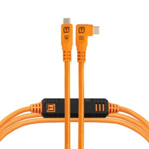 LeverLock & Cable Kit, Optima 10G, Straight to Right Cable, Orange