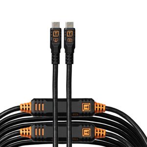 TetherPro Optima 10G USB-C, Straight to Straight Cable, Black