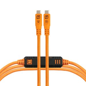 TetherPro Optima 10G USB-C, Straight to Straight Cable, Orange