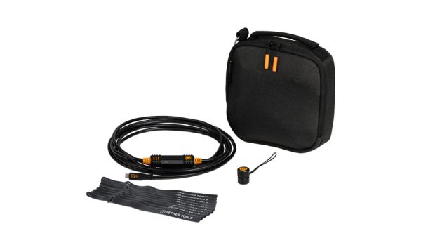 Starter Tethering Kit, Optima 10G USB-C – 15′ (4.6m) Straight to Straight, TetherGuard, TechManager Bag, Cable Ties Black