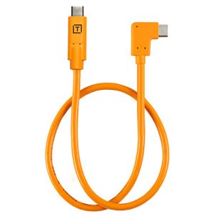 TetherPro Right Angle USB-C to USB-C Pigtail, 20″ (50cm), High-Visibility Orange