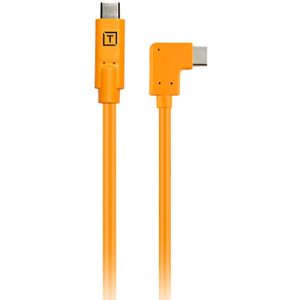 TetherPro Right Angle USB-C to USB-C Pigtail, 20″ (50cm), High-Visibility Orange