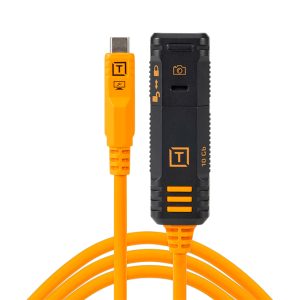 TetherPro Optima 10G USB-C Locking Extension Cable – High Visibility Orange