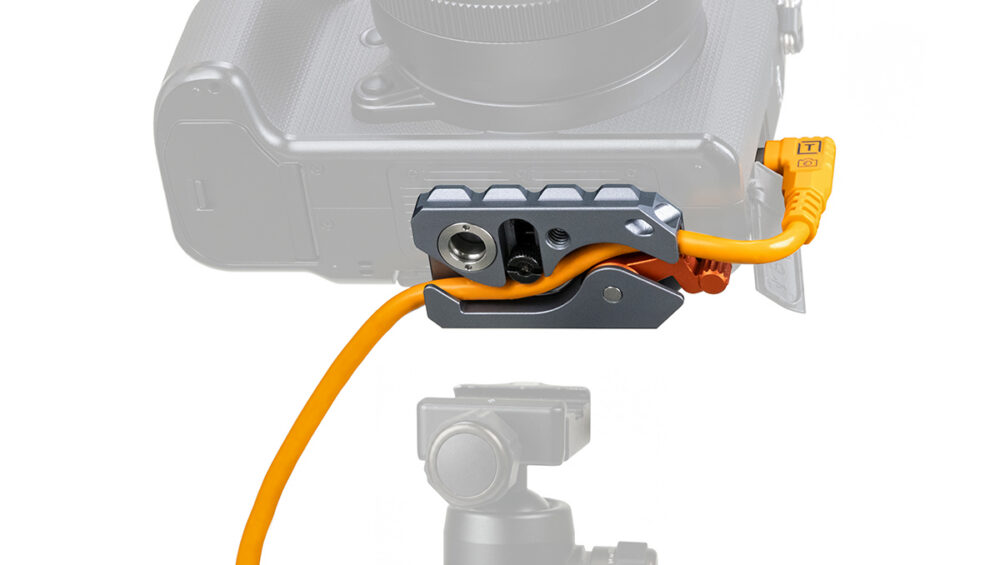 Tether Tools LeverLock® Plus & Cable Kit, Optima 10G, Straight to Right Cable High-Visibility Orange